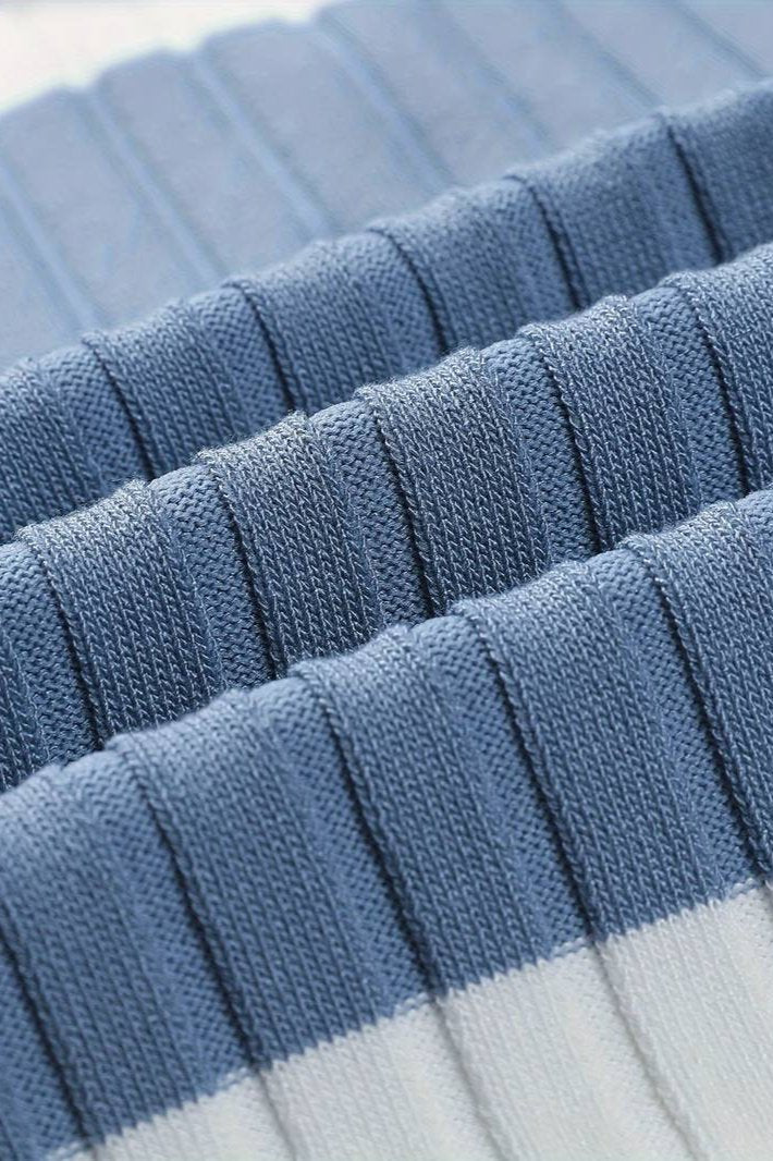Men's Knitted Stripe Polo Textured Smart Casual Summer Shirt