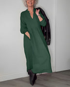 Women's Maxi Dress Relaxed Long Sleeve Cocktail Silhouette