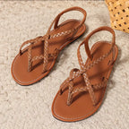 Women's Braided Flat Sandals – Secure Strappy Shoes