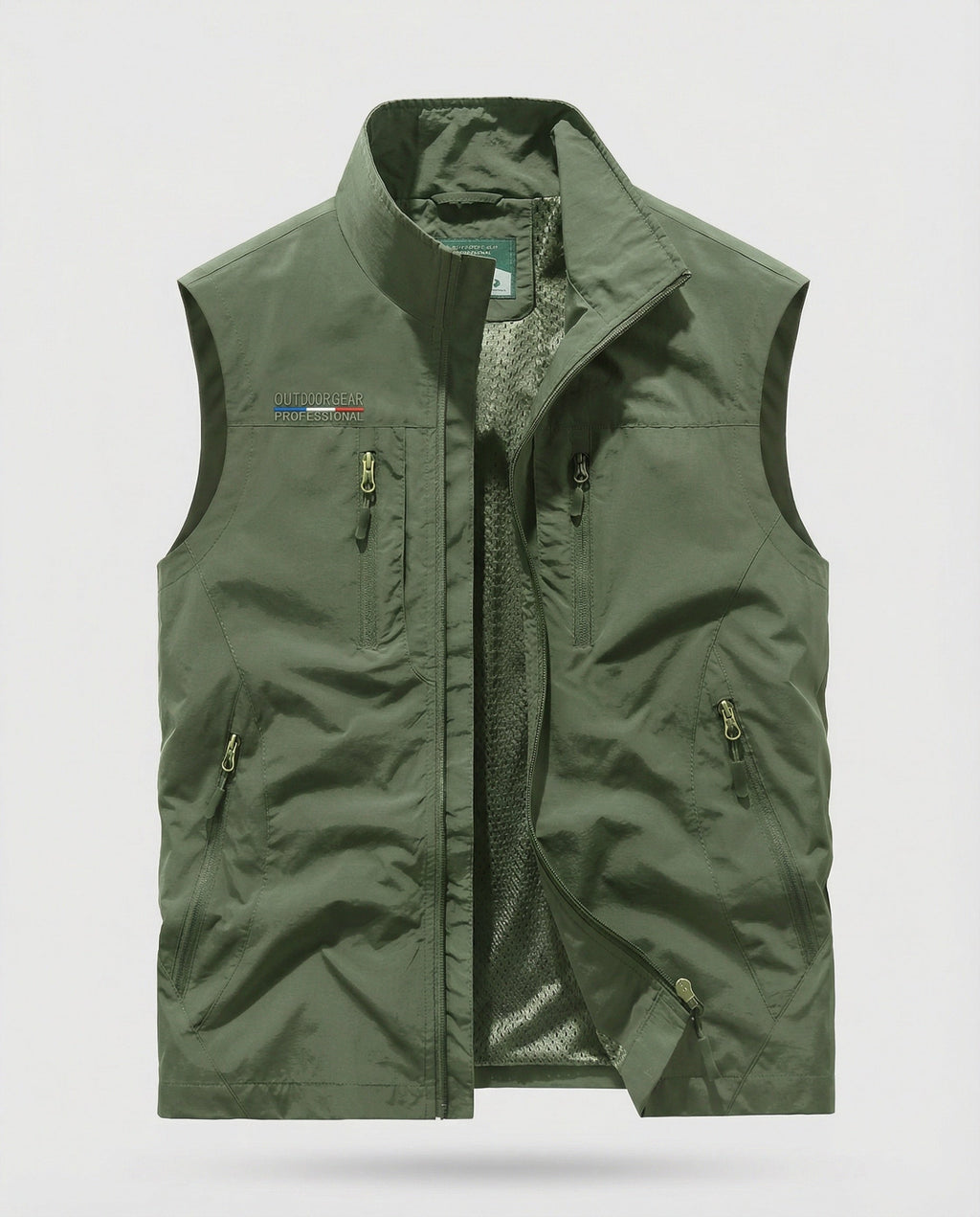 Men's Lightweight Utility Gilet Multi Pocket Zip Up Layer
