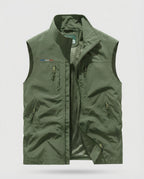 Men's Lightweight Utility Gilet Multi Pocket Zip Up Layer