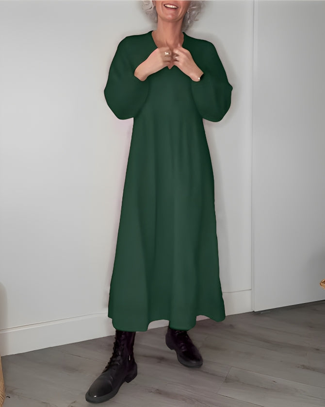Women's Maxi Dress Relaxed Long Sleeve Cocktail Silhouette