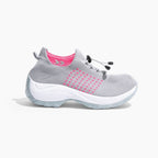 Women's Knit Toggle Walking Shoes with Cushioned Sole