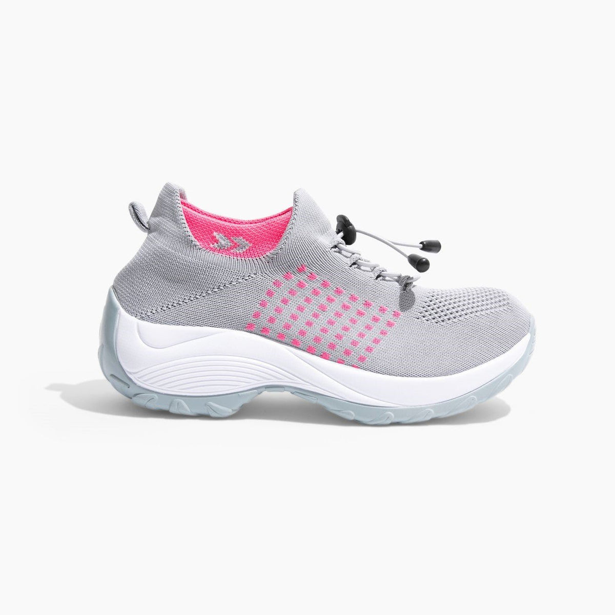 Women's Knit Toggle Walking Shoes with Cushioned Sole