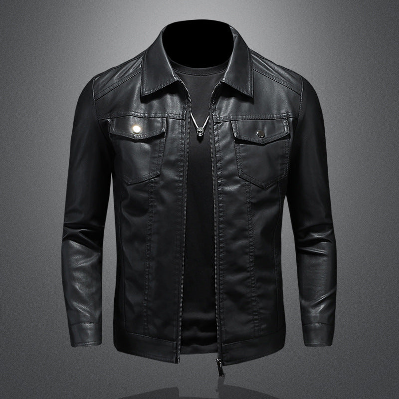 Men's Vintage Leather Jacket Durable Comfortable Stylish Classic Everyday