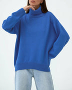 Women's Oversized Turtleneck Sweater – Relaxed Winter Knit