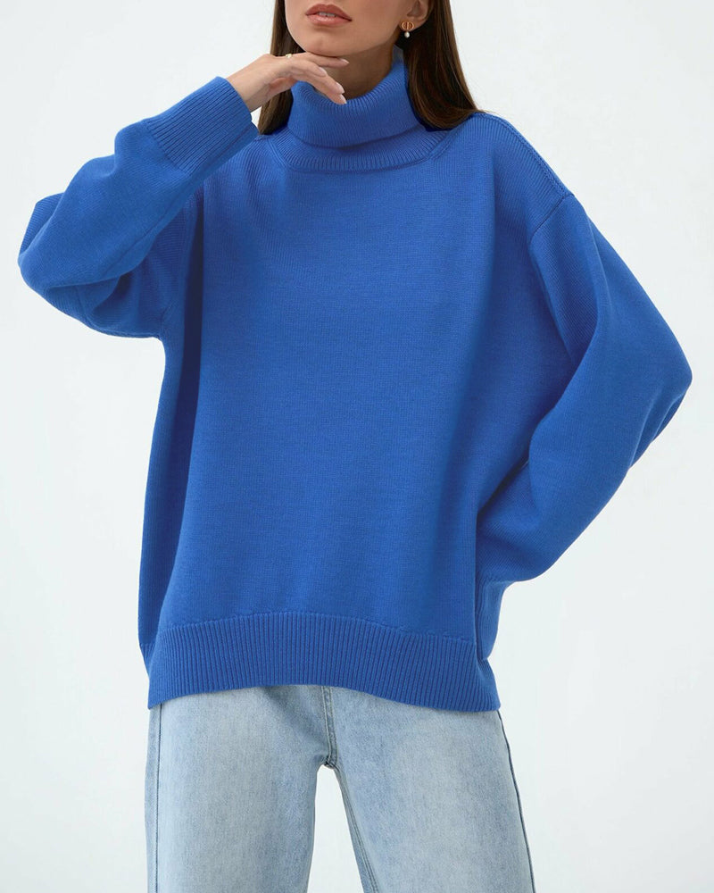Women's Oversized Turtleneck Sweater – Relaxed Winter Knit