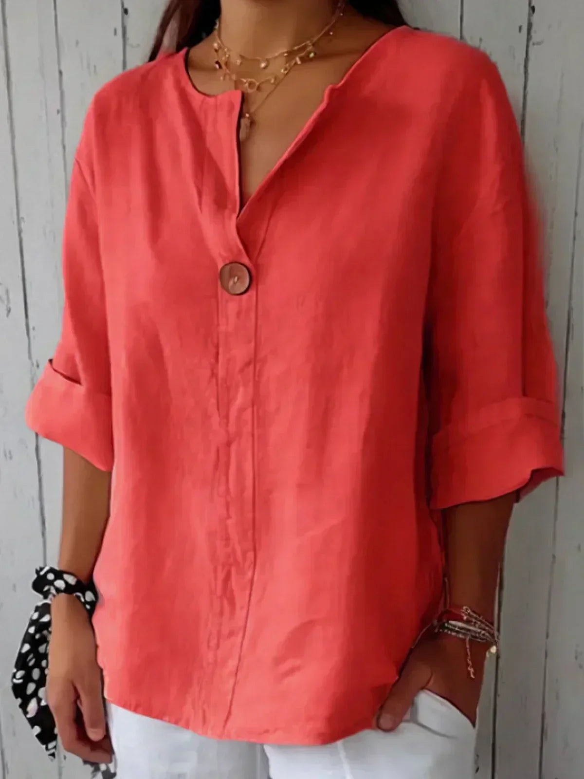 Women's Casual V-Neck Blouse