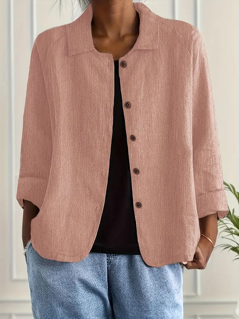 Women's Lightweight Button Front Jacket – Relaxed Summer