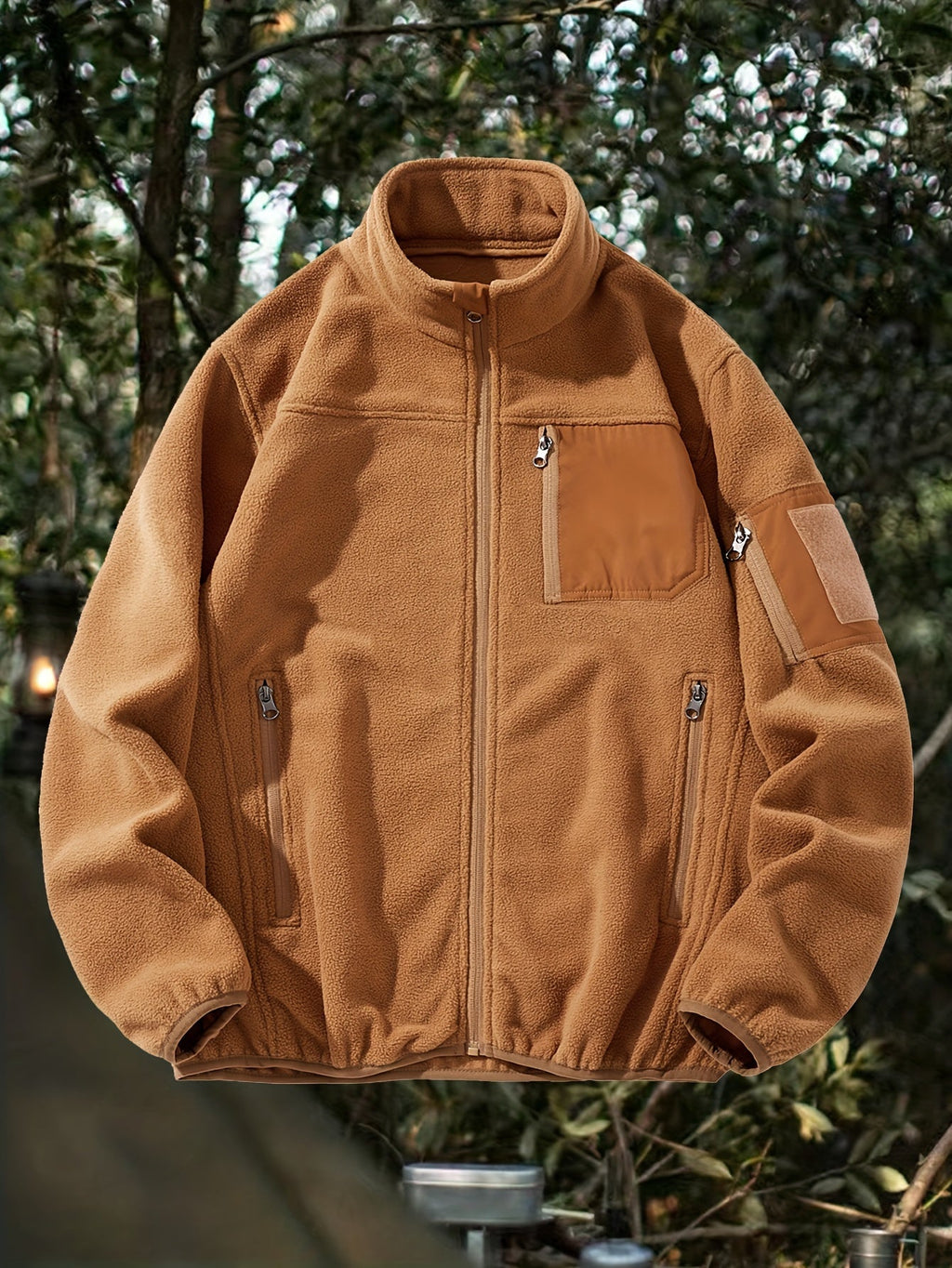 Women's Zip-Pocket Outdoor Jacket with Stand-Up Collar