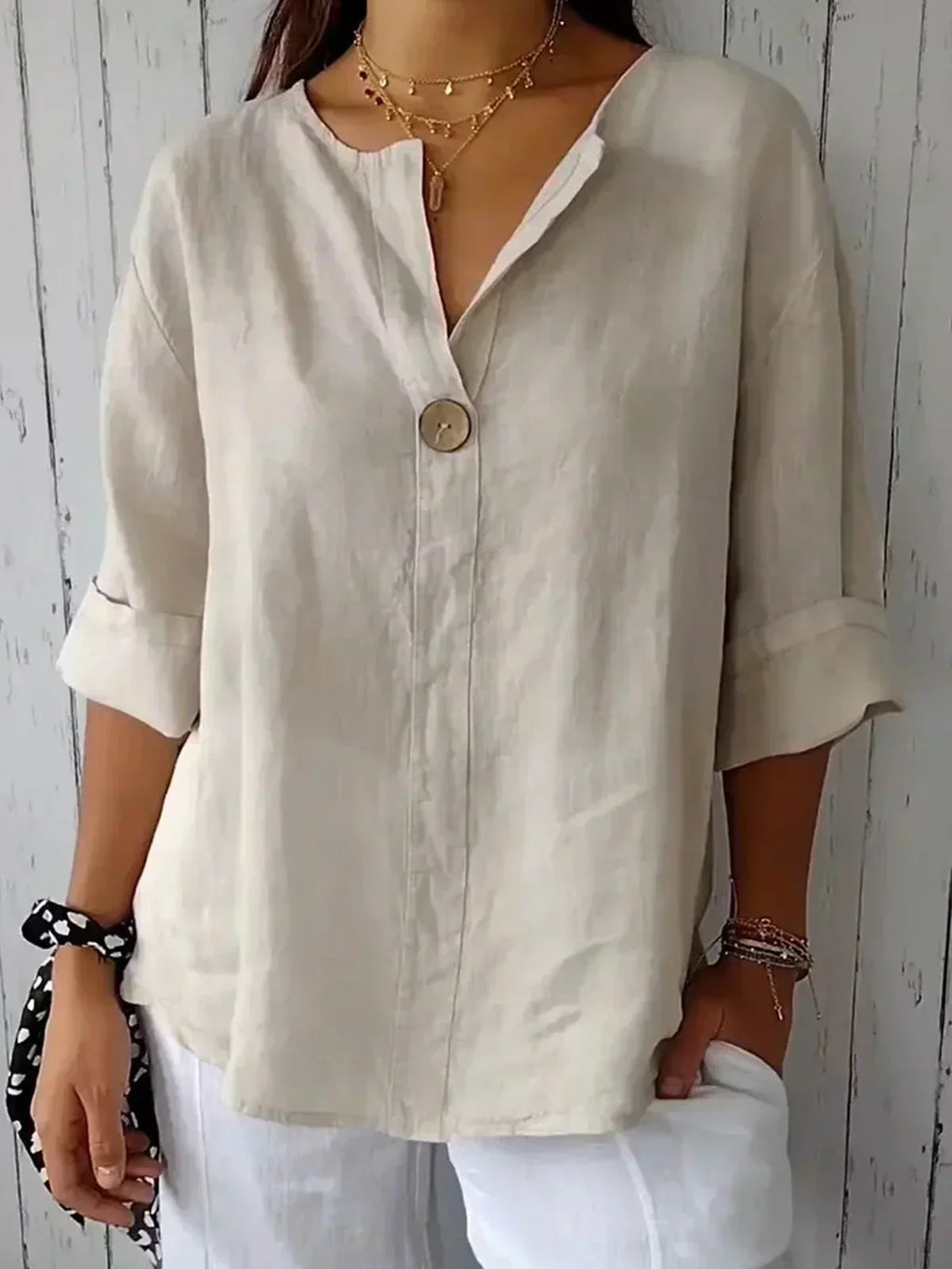 Women's Casual V-Neck Blouse