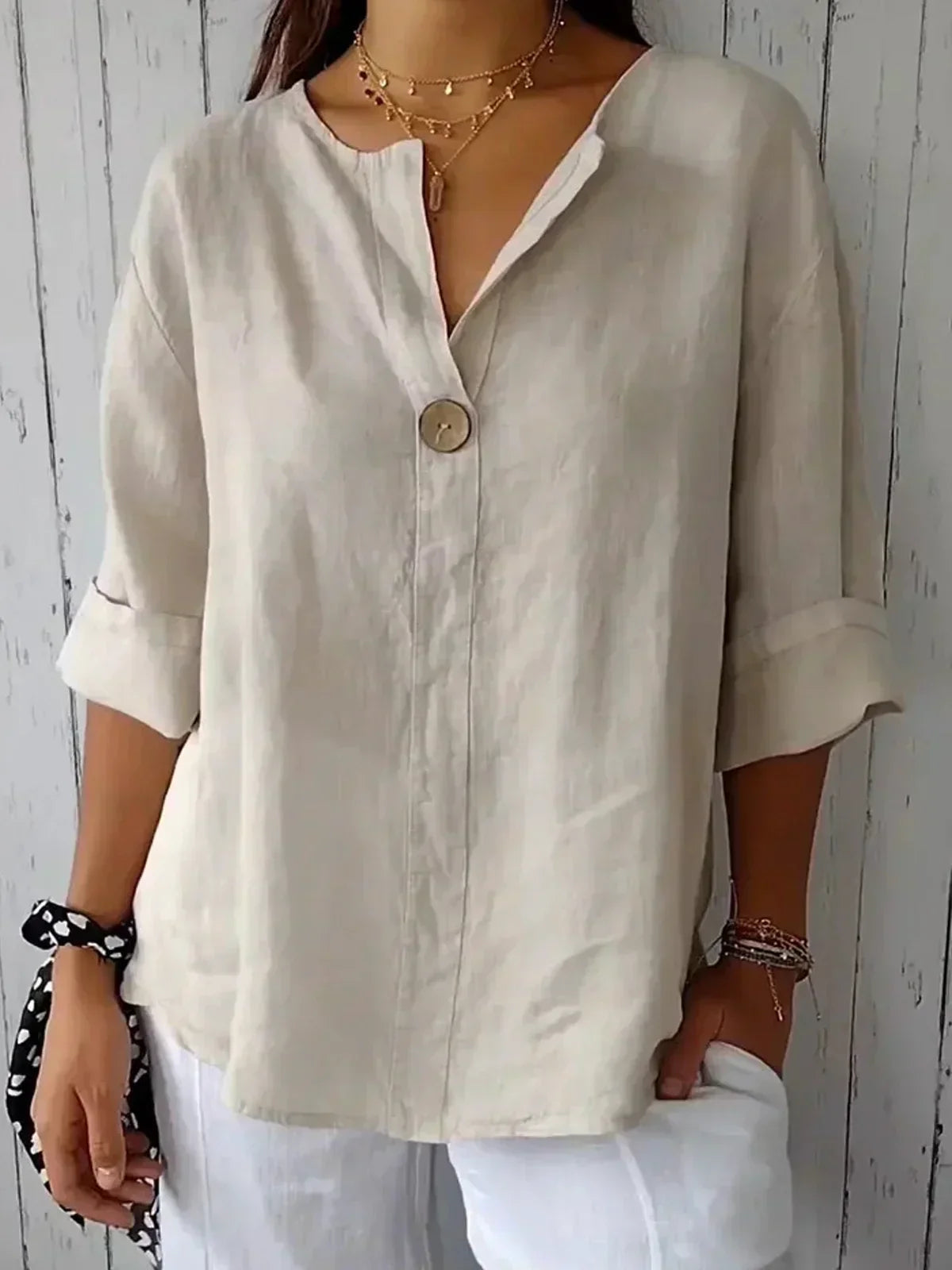 Women's Casual V-Neck Blouse