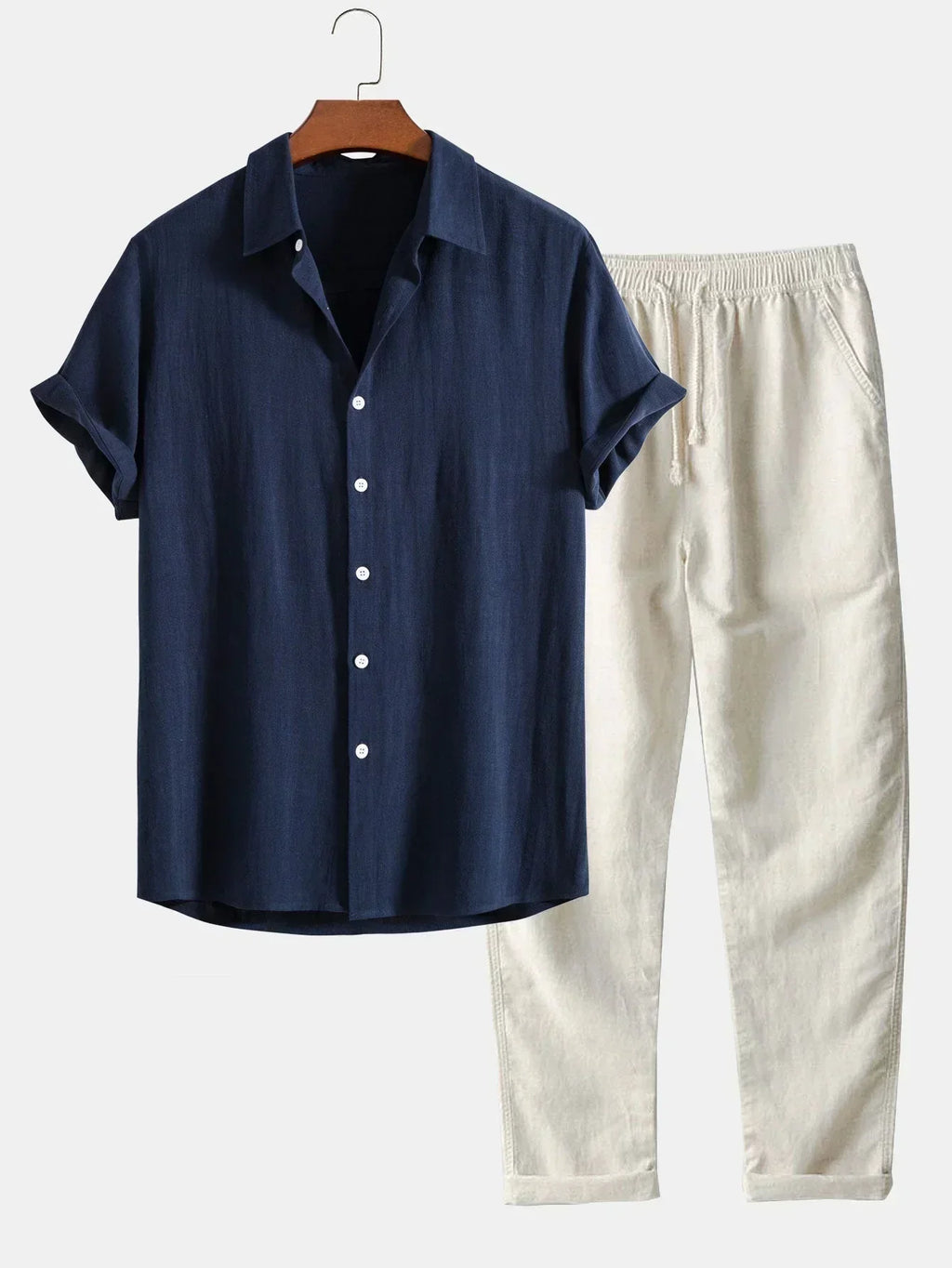 Men's Linen Shirt and Trousers Relaxed Summer Co Ord