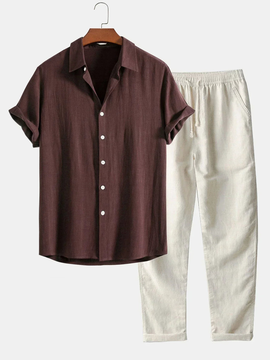 Men's Linen Shirt and Trousers Relaxed Summer Co Ord