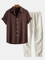 Men's Linen Shirt and Trousers Relaxed Summer Co Ord