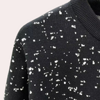 Men's Printed Knit Sweater with Crew Neck Ribbed Trims