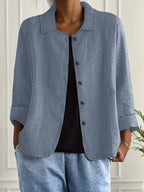 Women's Lightweight Button Front Jacket – Relaxed Summer