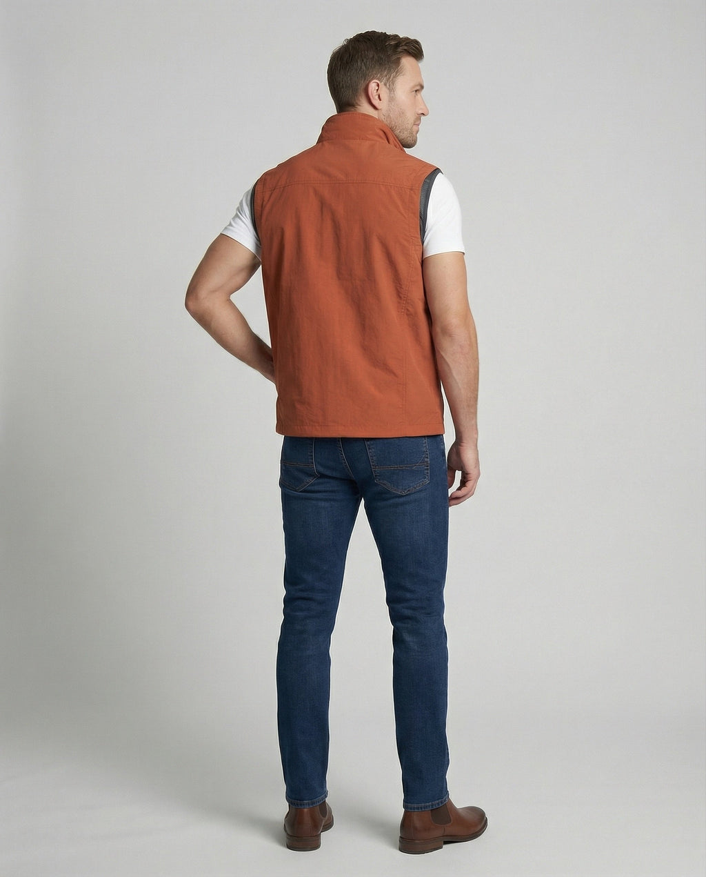 Men's Lightweight Utility Gilet Multi Pocket Zip Up Layer