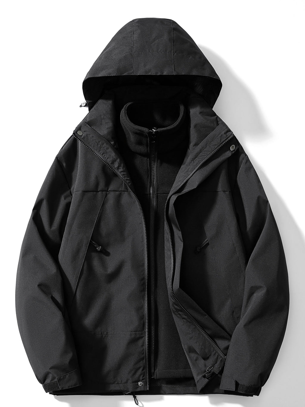 Men's 3 in 1 Outdoor Jacket Hooded Winter Layer
