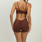Women's Sleeveless Sport Jumpsuit Side Cutout Short Fit