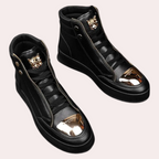 Men's High Top Sneakers Metallic Toe Statement Streetwear Trainers