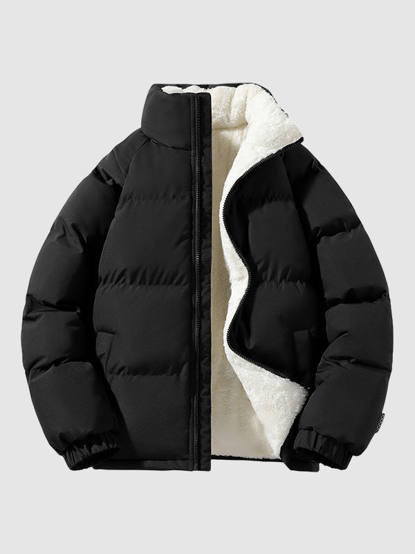 Men's Thick Padded Winter Puffer With Fleece Lining