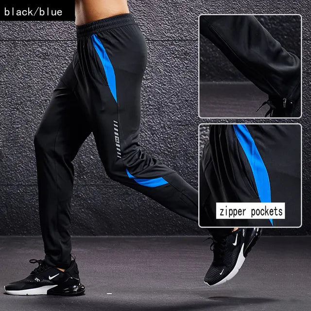 Men's Lightweight Tapered Joggers with Zippered Pockets – Blue