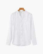 Men's Linen Button Up Shirt Relaxed Long Sleeve Essential