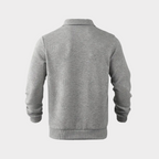 Men's Textured Half Zip Sweatshirt Smart Casual Polo Style