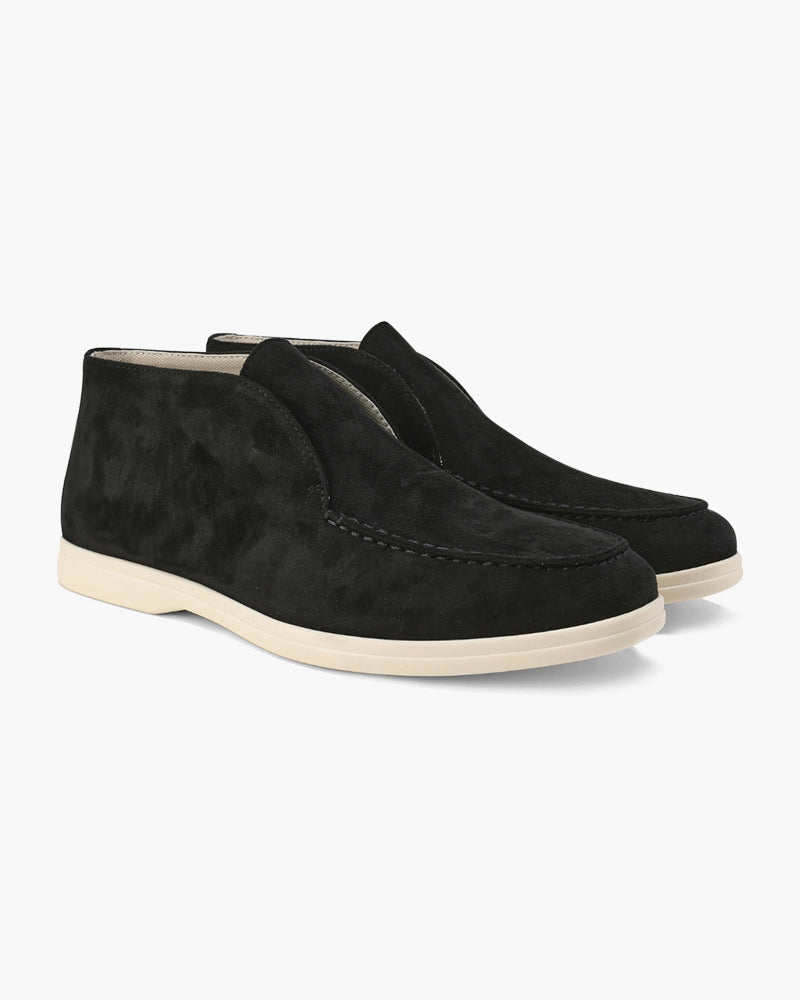 Men's High Top Suede Slip On Loafers Refined Casual