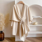 Women's Belted Poncho Coat – Windproof Layer