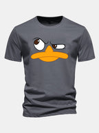 Men's Graphic T Shirt Cartoon Face Print Casual Fit