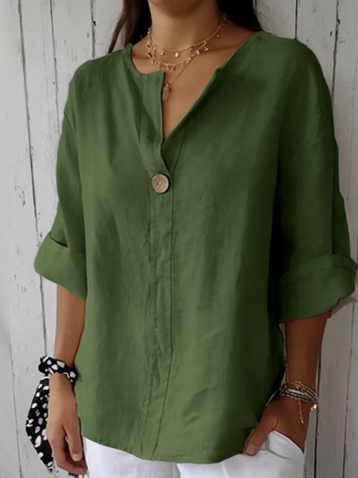 Women's Casual V-Neck Blouse