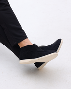 Men's Suede Slip On Loafers Mid Cut Contrast Sole