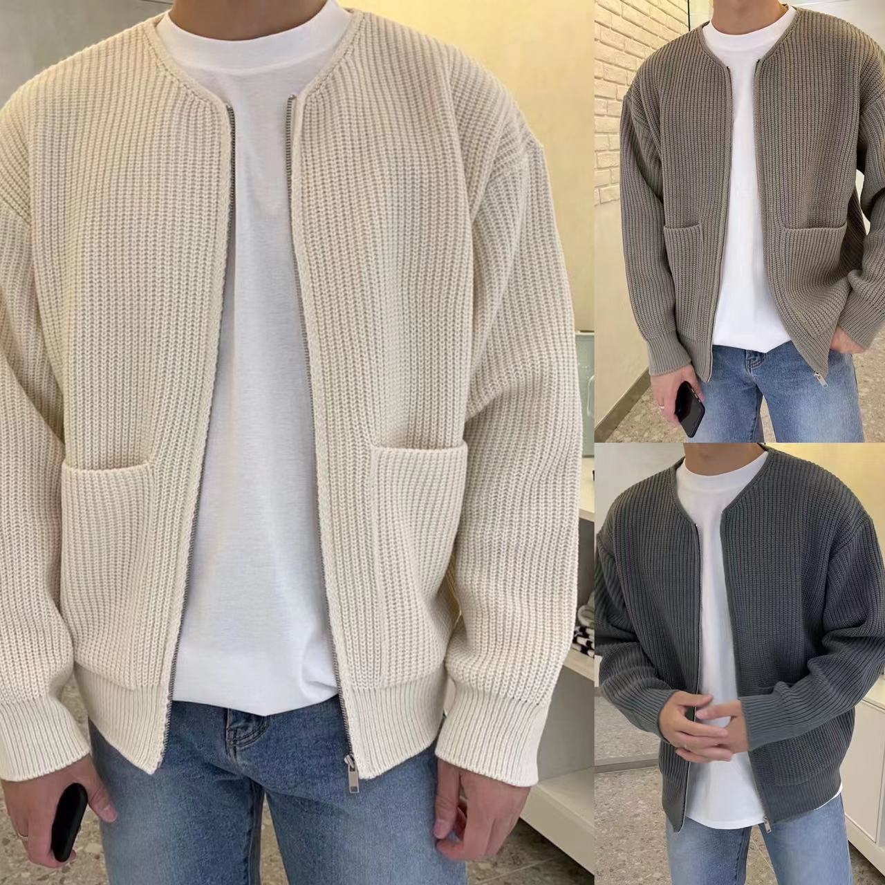 Men's High Collar Knit Sweater Warm Comfortable Stylish Casual