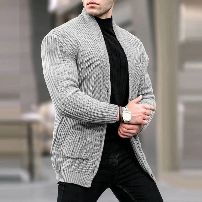 Men's Relaxed Fit Knit Cardigan with Pockets Lightweight Urban