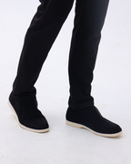 Men's Suede Slip On Loafers Mid Cut Contrast Sole