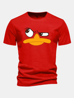 Men's Graphic T Shirt Cartoon Face Print Casual Fit