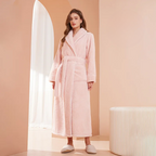 Women's Flannel Bathrobe – Soft Belted Robe
