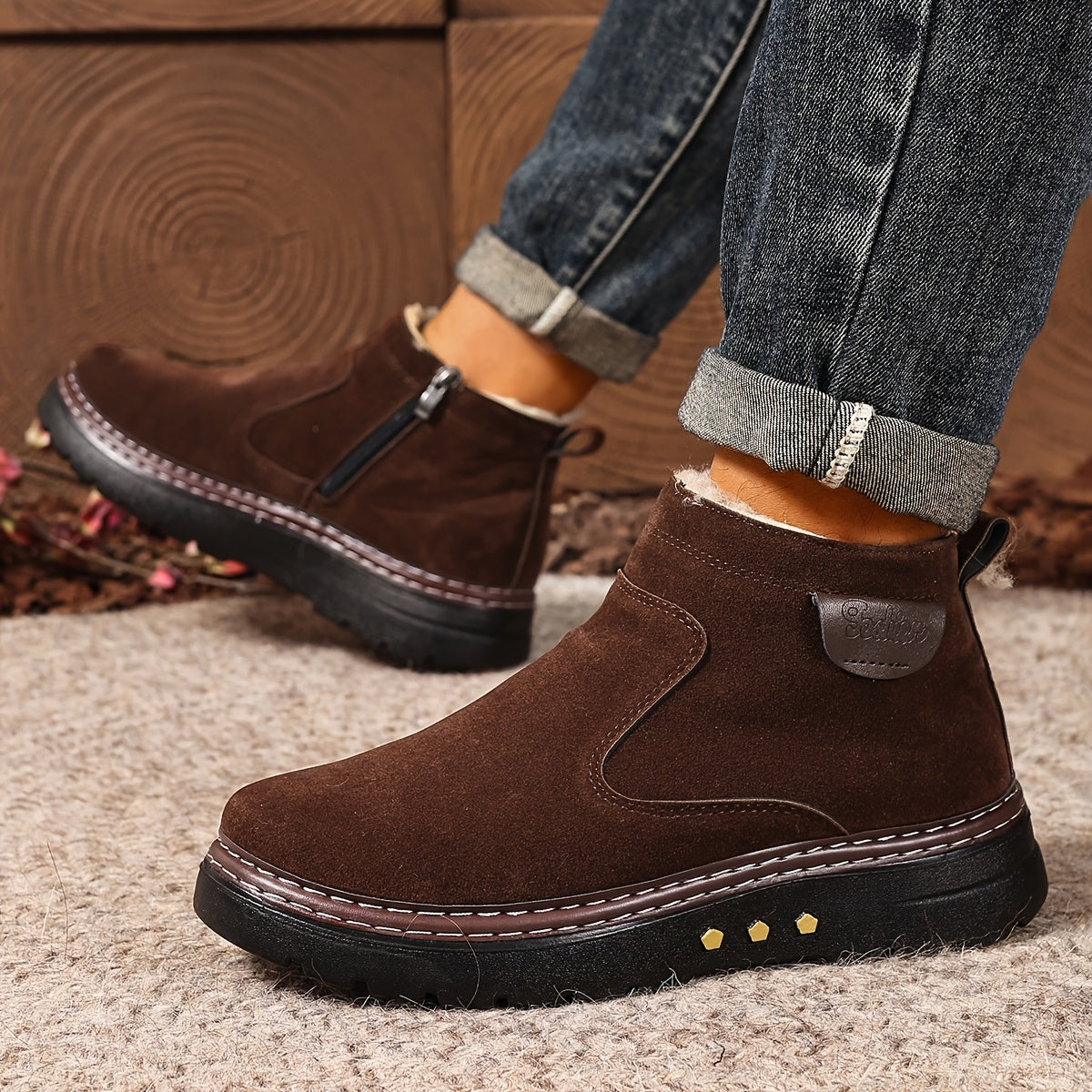 Women's Warm Plush Lined Everyday Booties with Thick Sole