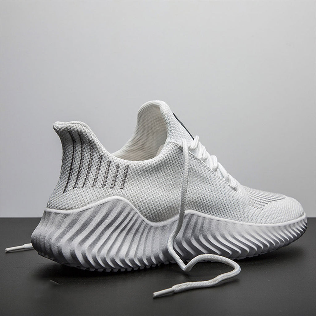 Men's Wave-Tread Knit Runners with Padded Heel Collar