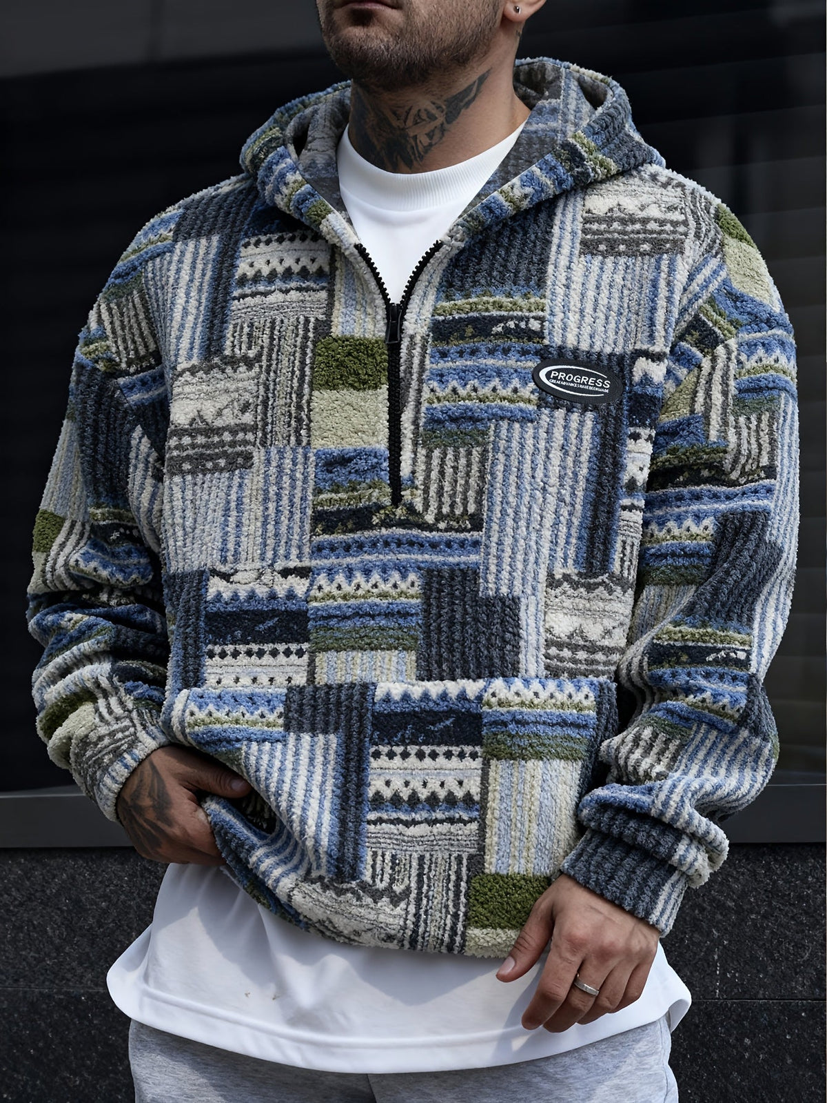 Women's Cozy Pattern Knit Quarter-Zip Pullover