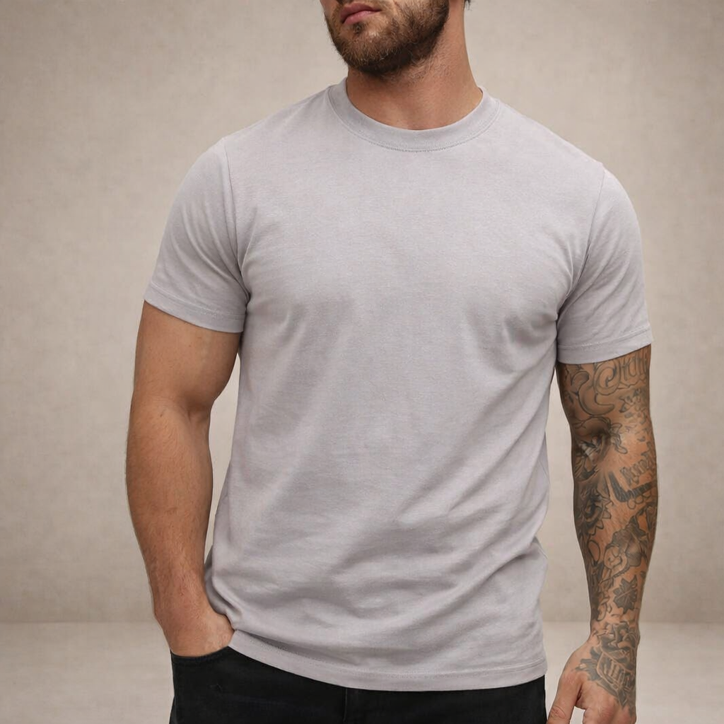 Men's Slim Fit Crew Neck Essential Cotton T Shirt