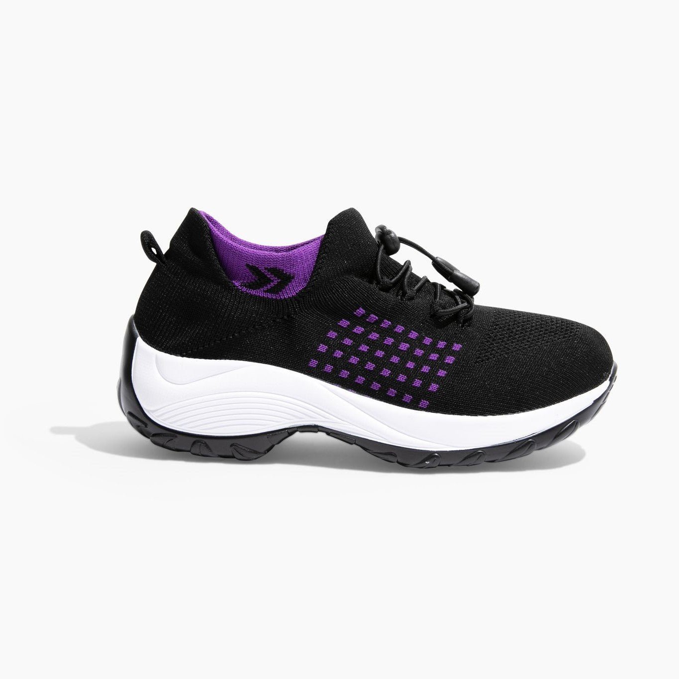 Women's Knit Toggle Walking Shoes with Cushioned Sole
