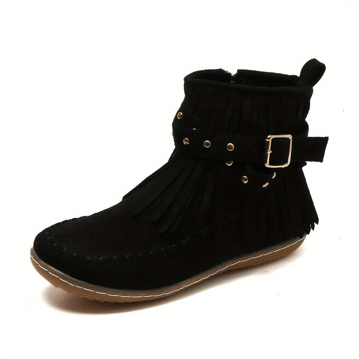 Women's Cushioned Cowgirl Booties with Swinging Fringe