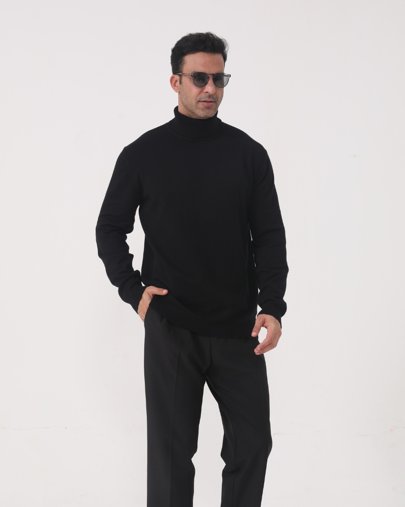 Men's Fine Knit Turtleneck Jumper Classic Fit