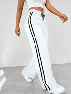 Women's Wide Leg Jogger Trousers Elastic Waist Lounge