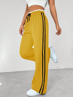 Women's Wide Leg Jogger Trousers Elastic Waist Lounge