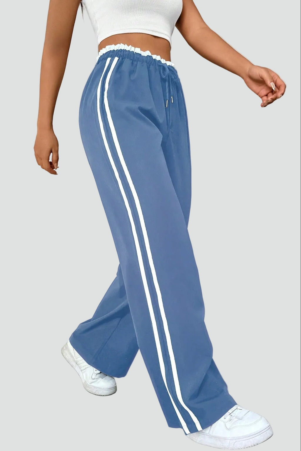 Women's Wide Leg Jogger Trousers Elastic Waist Lounge