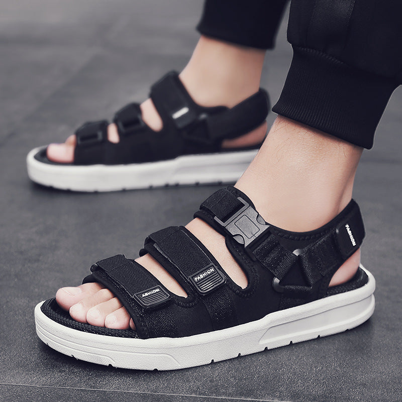 Men's Triple Strap Sandals Cushioned Outdoor Summer Footwear